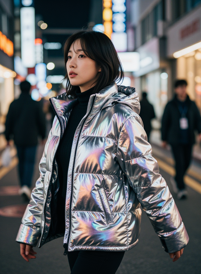 서울의 밤과 크롬 재킷