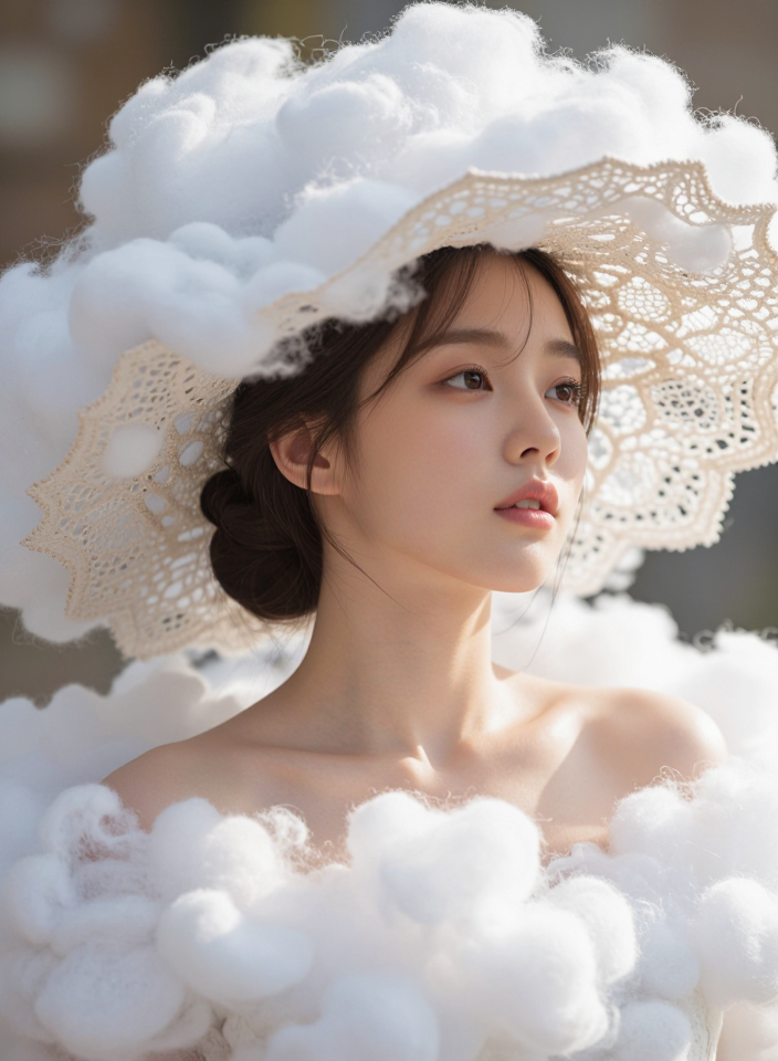 구름 모자를 쓴 소녀