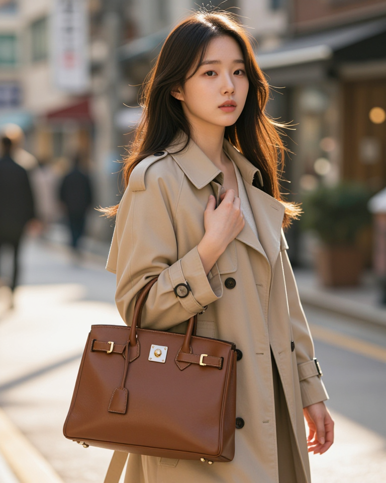 오후의 햇살과 가죽 백